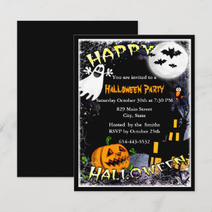 Convite de Festa de Halloween em Casa Assombrada