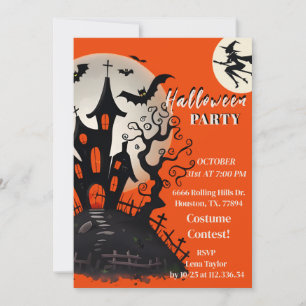 Convite de Festa de Halloween em Casa Assombrada A