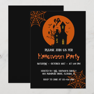 Convite de Festa de Halloween em Casa Assombrada A