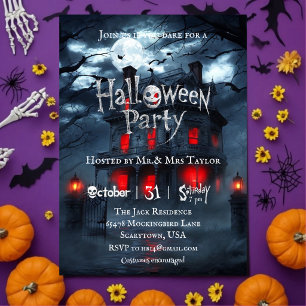 Convite de Festa de Halloween em Casa Assombrada M