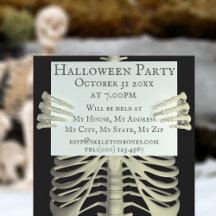 Convite de Festa de Halloween Esqueleto Assustador