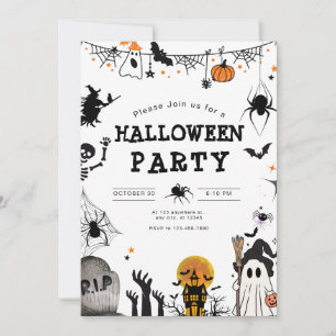 Convite de Festa de Halloween,Festa Noturna Assust