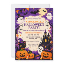 Convite de festa de Halloween fofo