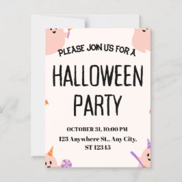 Convite de Festa de Halloween Fofo