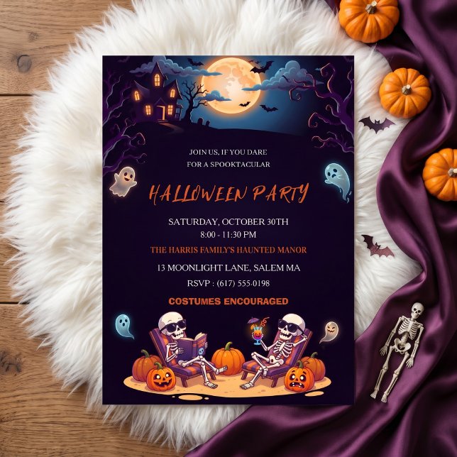 Convite de festa de Halloween fofo (Criador carregado)