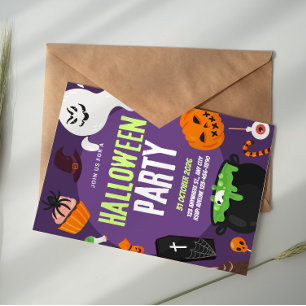 Convite de Festa de Halloween Fofo com Abóbora Vio