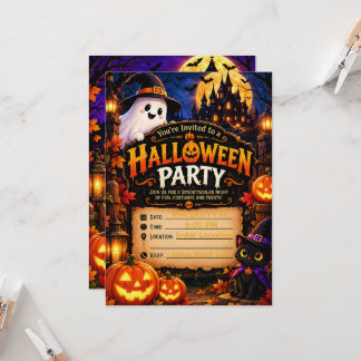 Convite de Festa de Halloween Fofo Modelo | Assust