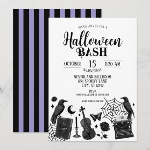 Convite de festa de Halloween gótico vintage