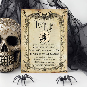 Convite de Festa de Halloween Gótico Vintage Bru
