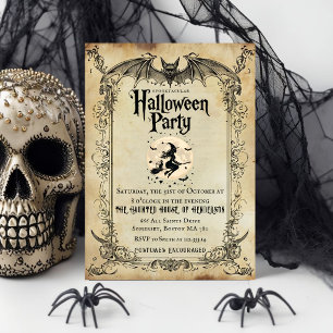 Convite de Festa de Halloween Gótico Vintage Morce