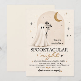 Convite de festa de Halloween Minimalista Fantasma