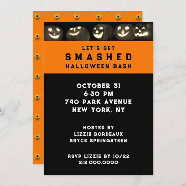 Convite de Festa de Halloween para Adultos (Frente/Verso)