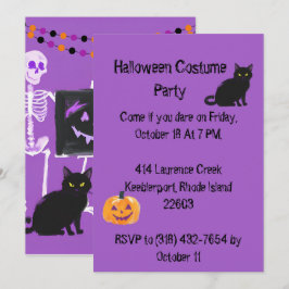 Convite de Festa de Halloween para Adultos Roxos