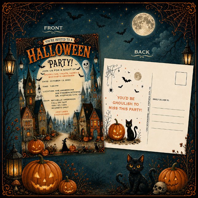 Convite de Festa de Halloween para Aldeia Capricho (Criador carregado)