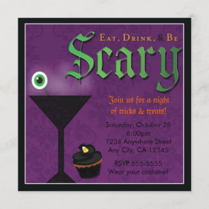 Convite de Festa de Halloween para Comer Beber & S