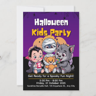 Convite de Festa de Halloween para Crianças Assust