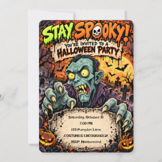 🧟♂️🎃 Convite de Festa de Halloween para Ficar A