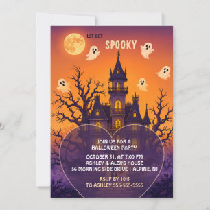 Convite de Festa de Halloween para Mansão Assombra