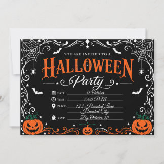 Convite de festa de Halloween personalizado em pre