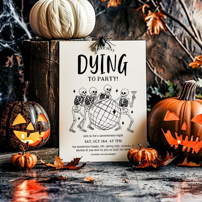 Convite de festa de Halloween simples e divertido (Criador carregado)