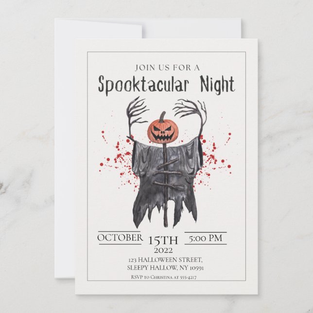 Convite de Festa de Halloween Spooktacular (Frente)