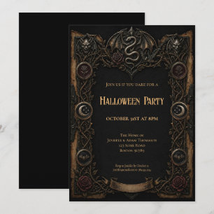 convite de festa de Halloween vintage