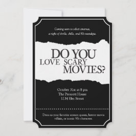 Convite de Festa de Horror Movie Halloween dos ano