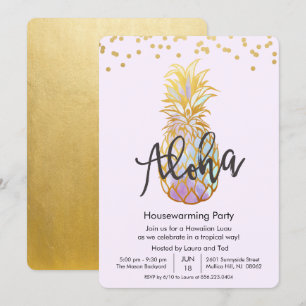 Convite de Festa de Inauguração Aloha Luau Havaian
