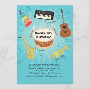 Convite de Festa de Instrumentos Musicais para Cri