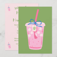 Convite de festa de Mahjong e Morning Latte
