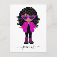 Convite de festa de menina negra da Moda Infantil