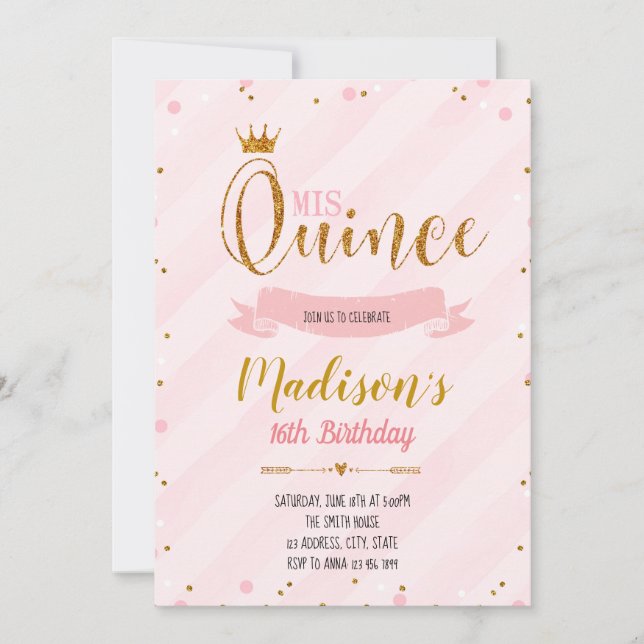 convite de festa de Mis quince anos (Frente)