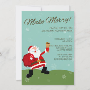Convite de Festa de Natal Alegre do Papai Noel