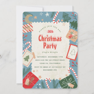 Convite de Festa de Natal Artesanal