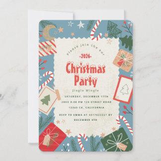 Convite de Festa de Natal Artesanal