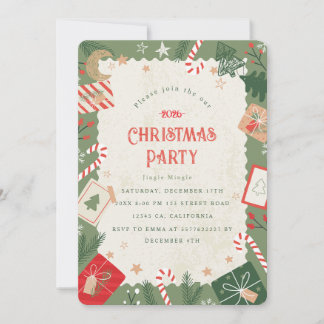 Convite de Festa de Natal Artesanal