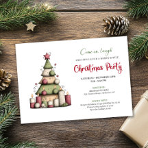 Convite de festa de Natal artístico e caprichoso p