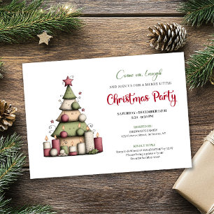Convite de festa de Natal artístico e caprichoso p