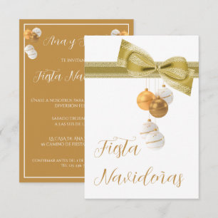 Convite de Festa de Natal Baubles & Bow