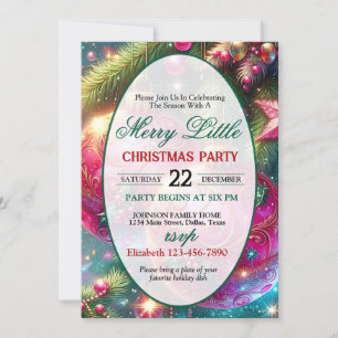 Convite de festa de Natal brilhante e colorido