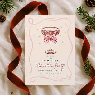 Convite de Festa de Natal Burgundy Cocktail