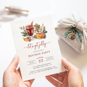 Convite de Festa de Natal com Aquarela de Férias