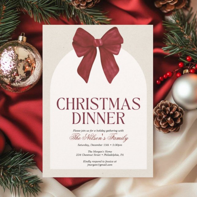 Convite de Festa de Natal com Azevinho de Fim de A (Criador carregado)