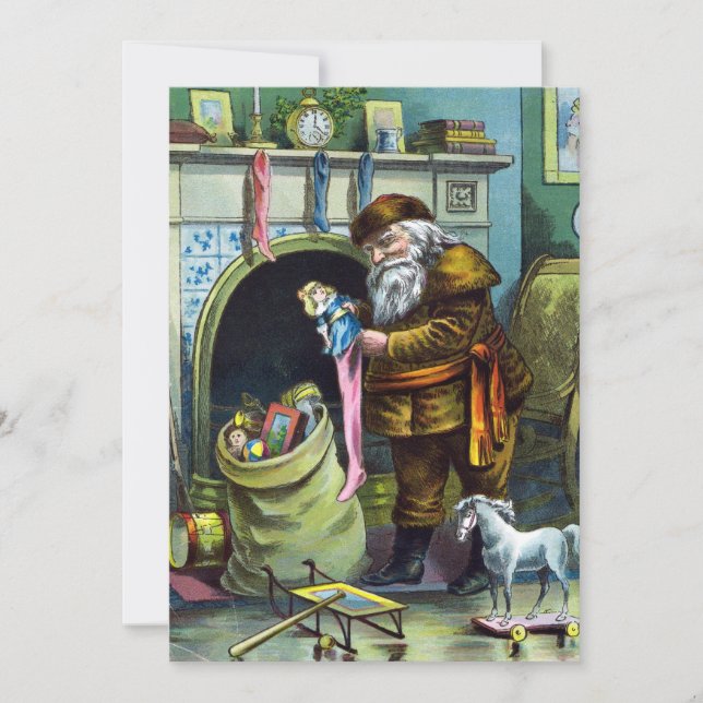 Convite de Festa de Natal com Brinquedo do Papai N (Frente)