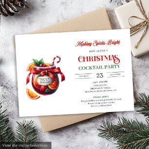 Convite de festa de Natal com cocktails sangria el