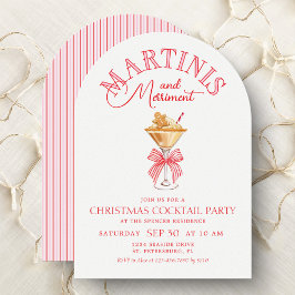 Convite de festa de Natal com coquetel rosa