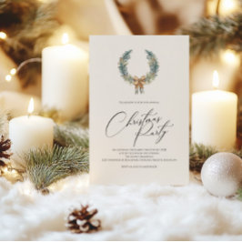 Convite de Festa de Natal com Coroa Festiva