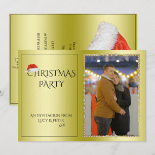 Convite de Festa de Natal com Foto Elegante