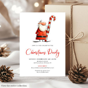Convite de Festa de Natal com Letra Manual de Papa