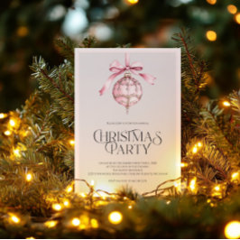 Convite de festa de Natal com ornamento rosa român